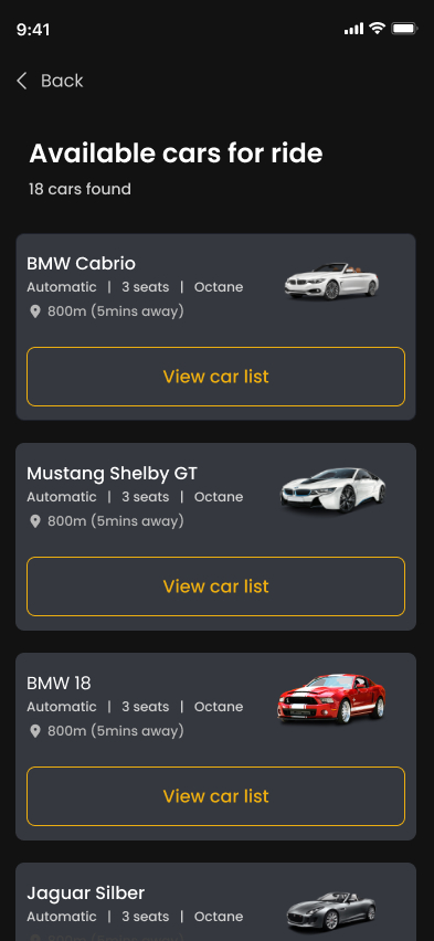 Guzo ride select available car